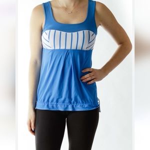 Lululemon Elevate Blue and White Striped Tank size 4